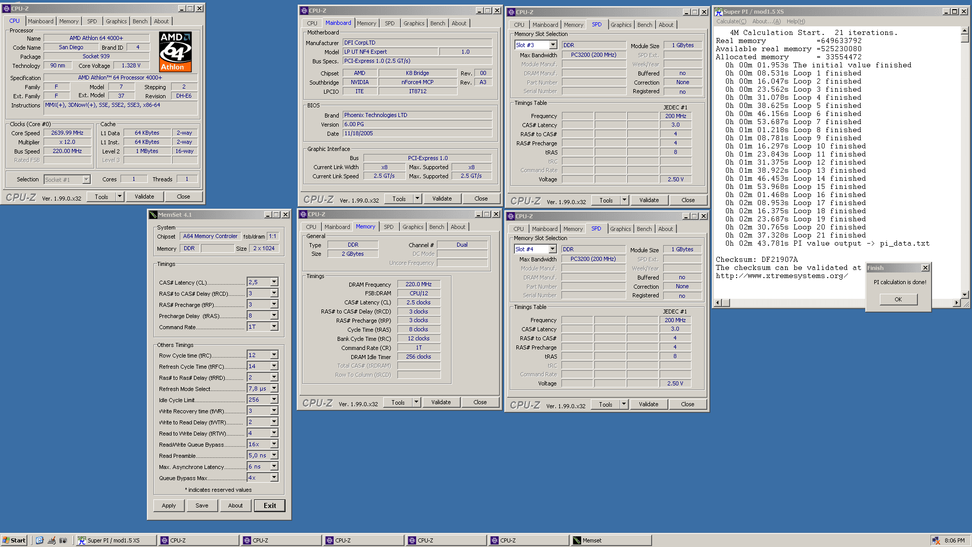 A6thlon 64 4000+ - ADATA DDR 400 2x 1GB - 220MHz - C2.5-3-3-8 12 14 1T - 2.5v - PI 4M.png