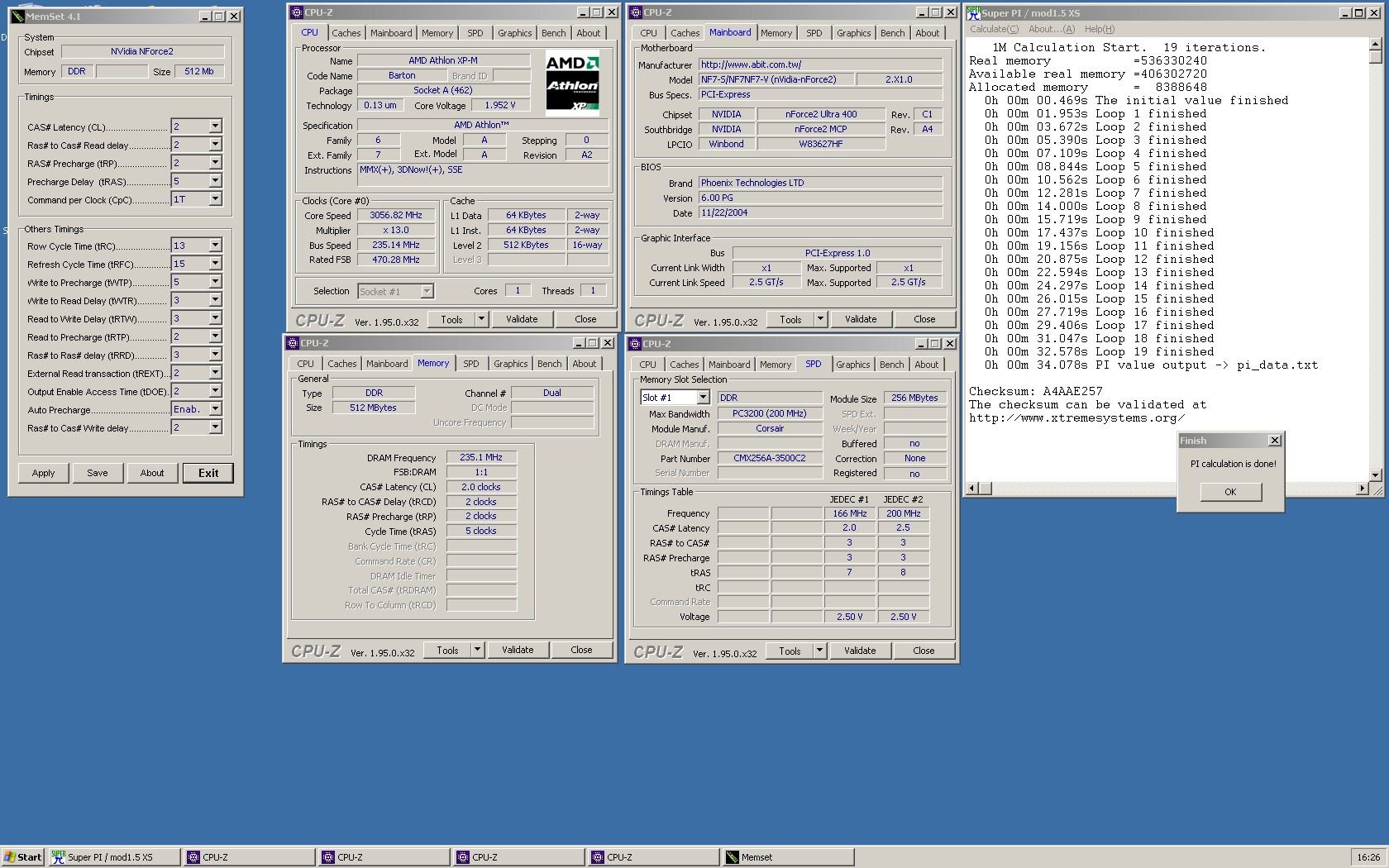 Athlon XP-M 2800+ 3056MHz 1.95v - 235MHz FSB - C2-2-2-5 1T - SS - PI 1M - 34.078.jpg