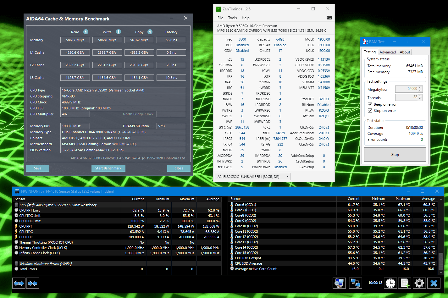 Crucial 2x32GB-BLK2K32G32C 56.6 NS + ZenTimings  + Karhu 10949 Stable.png