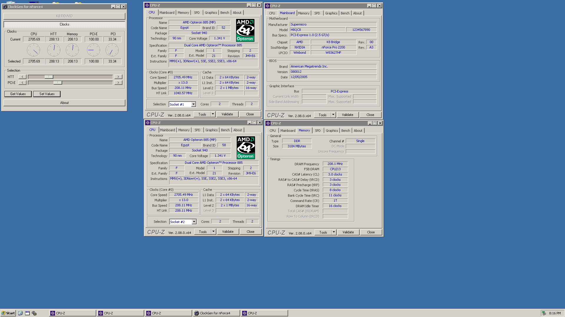 Opteron 885 2705MHz - SuperMicro H8QC8+.png