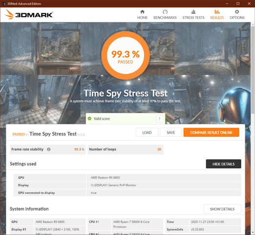 resizeTime Spy Stress Test Radeon6800-AMD5800 20201127.png