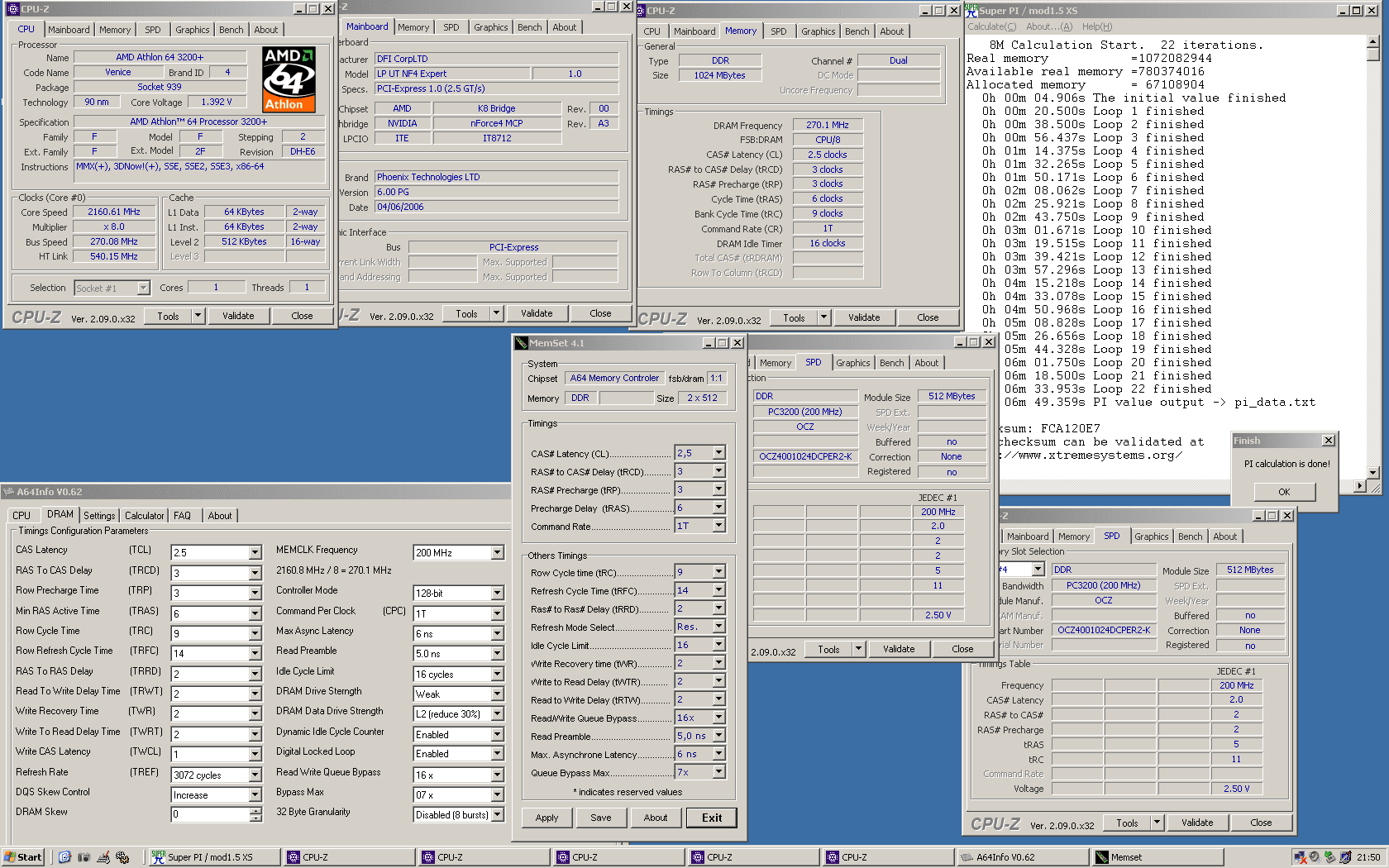 WinXP_NF4_DR_Expert - vdd 1.30v - 275MHz 2.80v (OCZ EL DC Platinum rev.2) More info - PI 8M.png