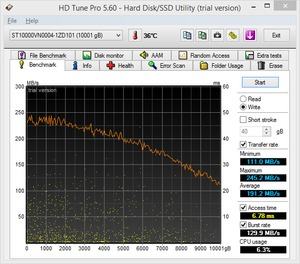 Seagate ST10000VN0004 - HD Tune (Schreiben)