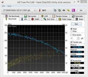 Seagate ST10000VN0004 - HD Tune (Lesen)