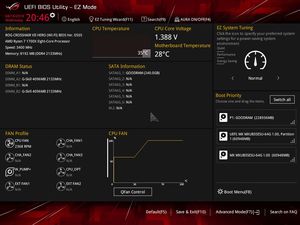 Die UEFI-EZ-Oberfläche beim ASUS ROG Crosshair VII Hero