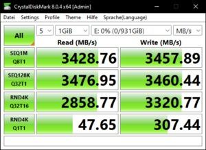 Die M.2-Performance über den Z690-Chipsatz mit PCIe 3.0 x4