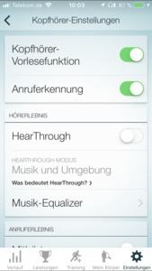 Ohne Sport-Life-App sind die Elite Sport nur rudimentär nutzbar, alle Einstellungen müssen hier vorgenommen werden