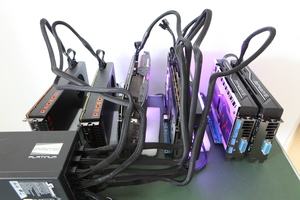 Großes Mining-Rig mit Optimierung