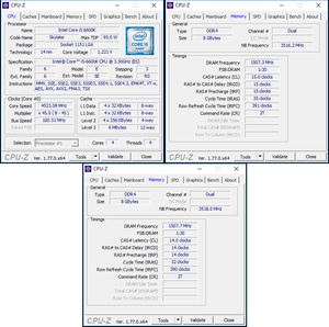 oben links: CPU-OC; oben rechts: RAM-OC mit XMP; unten: RAM-OC ohne XMP