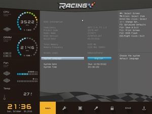 Die UEFI-Oberfläche beim Biostar Racing Z170GT7 im Überblick.