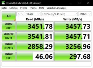 Die M.2-Performance über den Z690-Chipsatz mit PCIe 3.0 x4