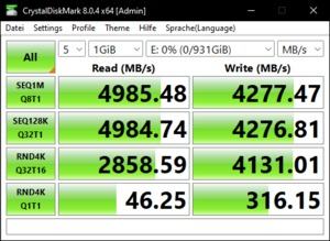 Die M.2-Performance über den Z690-Chipsatz mit PCIe 4.0 x4