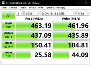 Die USB-3.2-Gen1-Performance über den ASMedia ASM1074