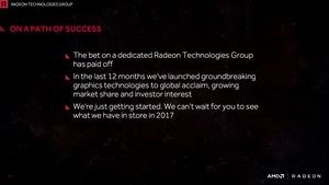 Präsentation zum 1. Geburtstag der Radeon Technologies Group.