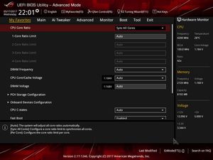 Der UEFI-Advanced-Mode beim ASUS Strix Z270E/Z270G Gaming.