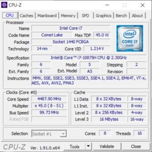 GPUz und CPUz des AORUS 15G