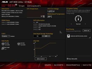 Die UEFI-EZ-Oberfläche beim ASUS ROG Strix Z370-I Gaming