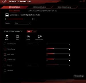 Die Software des ASUS ROG Zephyrus M