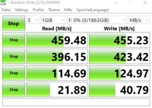 Die USB-3.2-Gen1-Performance über den Realtek-RTS5411E-Hub.