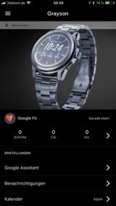 Comapion-App für Wear OS unter iOS