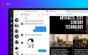 Die neue Seitenleiste in Opera 45 ermöglicht den schnellen Zugriff auf WhatsApp, Telegram und Facebook Messenger
