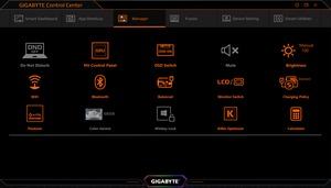 Die Software des Gigabyte Aero 15 OLED