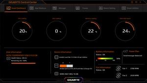 Die Software des Gigabyte Aero 15 OLED