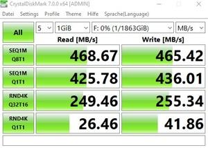 Die USB-3.2-Gen1-Performance über den B550-Chipsatz.