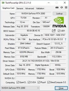 Gigabyte GeForce RTX 2080 Gaming OC 8G