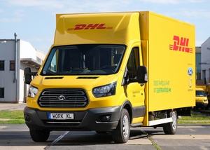 Der StreetScooter Work XL auf Basis des Ford Transit wird zunächst von der Deutschen Post und DHL eingesetzt