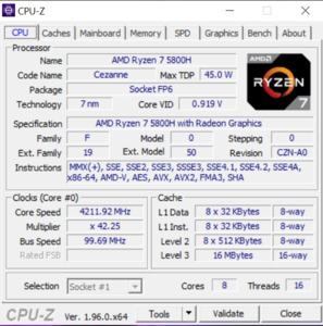 GPUz und CPUz des Lenovo Legion 7