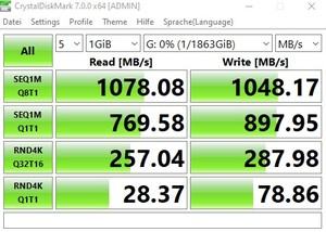 Die USB-3.2-Gen2-Performance über den Z490-Chipsatz.