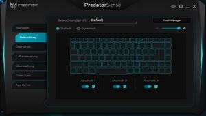 Die Software des Acer Predator Triton 500