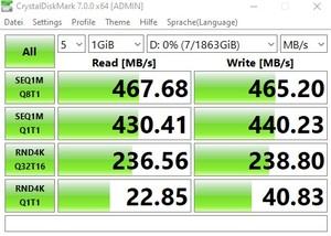 Die USB-3.2-Gen1-Performance über den ASMedia ASM1074.