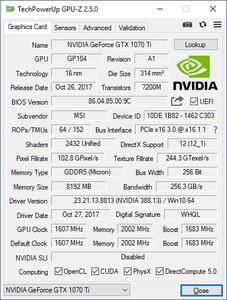 MSI GeForce GTX 1070 Ti Gaming 8G