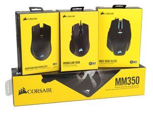 Corsair Harpoon RGB Wireless, Ironclaw RGB und M65 RGB Elite