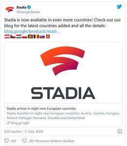 Google Stadia Verfügbarkeit