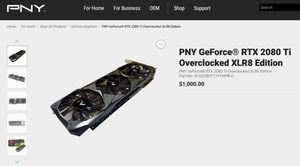 Technische Daten der PNY GeForce RTX 2080 XLR8 und PNY GeForce RTX 2080 Ti XLR8