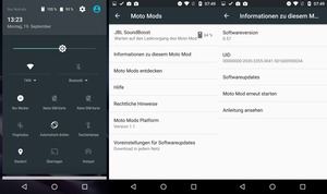 Verwaltet wird das jeweilige Moto Mod über das Einstellungsfenster des Moto Z