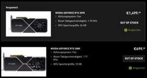 Liefersituation der GeForce RTX 3080 und GeForce RTX 3090