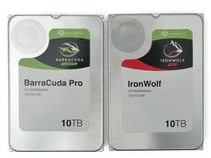 Seagate BarraCuda Pro 10TB und IronWolf 10TB - Oberseite