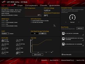 Die UEFI-EZ-Ansicht beim ASUS ROG Strix H370/B360-F Gaming