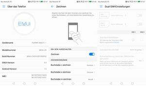 Die Komination aus Android 7.0 und EMUI 5.0 ist neu, Funktionen wie Knuckle Codes oder die übersichtliche Dual-SIM-Verwaltung hat man aber übernommen