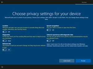 Microsoft Windows 10 Creators Update Privacy Options