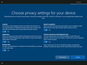 Microsoft Windows 10 Creators Update Privacy Options