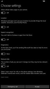 Microsoft Windows 10 Creators Update Privacy Options