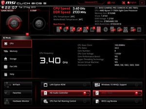 Die UEFI-EZ-Ansicht beim MSI B450 Gaming Pro Carbon AC