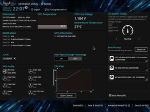 Der UEFI-EZ-Mode beim ASUS TUF Z270 Mark 1 in gewohnter Optik.