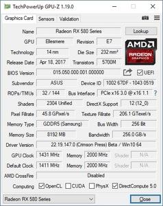 ASUS ROG Strix Radeon RX 580 T8G Gaming