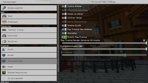 Minecraft RTX Grafik-Einstellungen